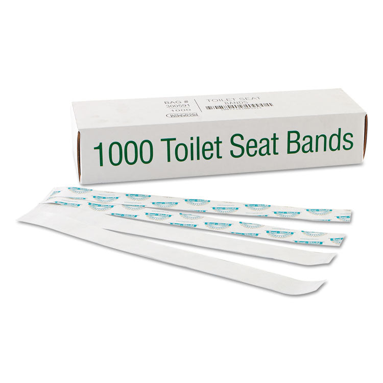 Sani/Shield Printed Toilet Seat Band, 16 x 1.5, Deep Blue/White, 1,000/Carton