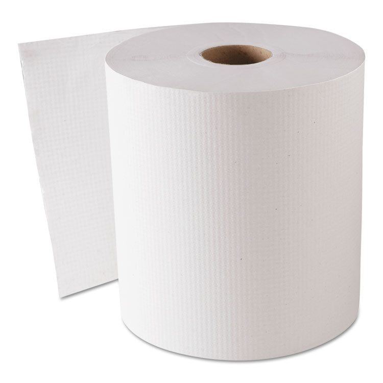 Hardwound Roll Towels, 8" x 800 ft, White, 6 Rolls/Carton