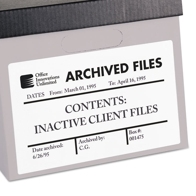 Durable Permanent ID Labels with TrueBlock Technology, Laser Printers, 5 x 8.13, White, 2/Sheet, 50 Sheets/Pack