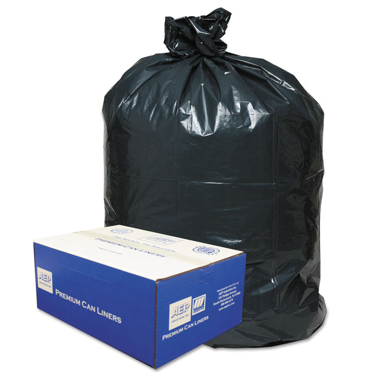 Linear Low-Density Can Liners, 33 gal, 0.63 mil, 33 x 39 , Black, 25 Bags/Roll, 10 Rolls/Carton