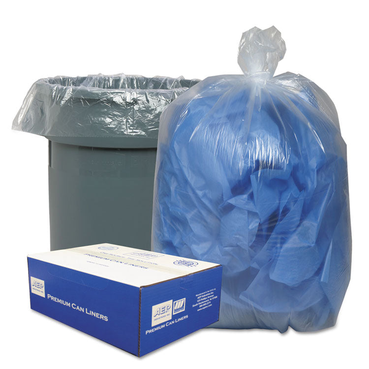 Linear Low-Density Can Liners, 33 gal, 0.63 mil, 33 x 39 , Clear, 25 Bags/Roll, 10 Rolls/Carton