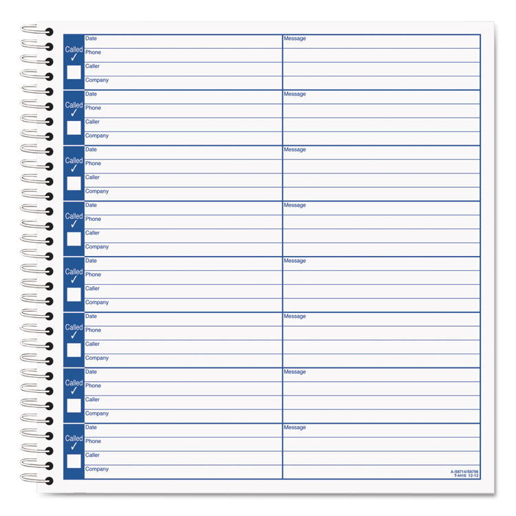 Voice Message Log Books, One-Part (No Copies), 8 x 1, 8 Forms/Sheet, 800 Forms Total