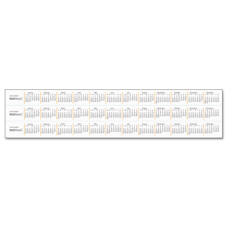 WallMates Self-Adhesive Dry Erase Monthly Planning Surfaces, 36 x 24, White/Gray/Orange Sheets, Undated