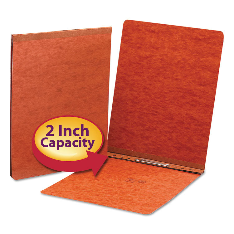 Prong Fastener Premium Pressboard Report Cover, Two-Piece Prong Fastener, 2" Capacity, 8.5 x 11, Red/Red