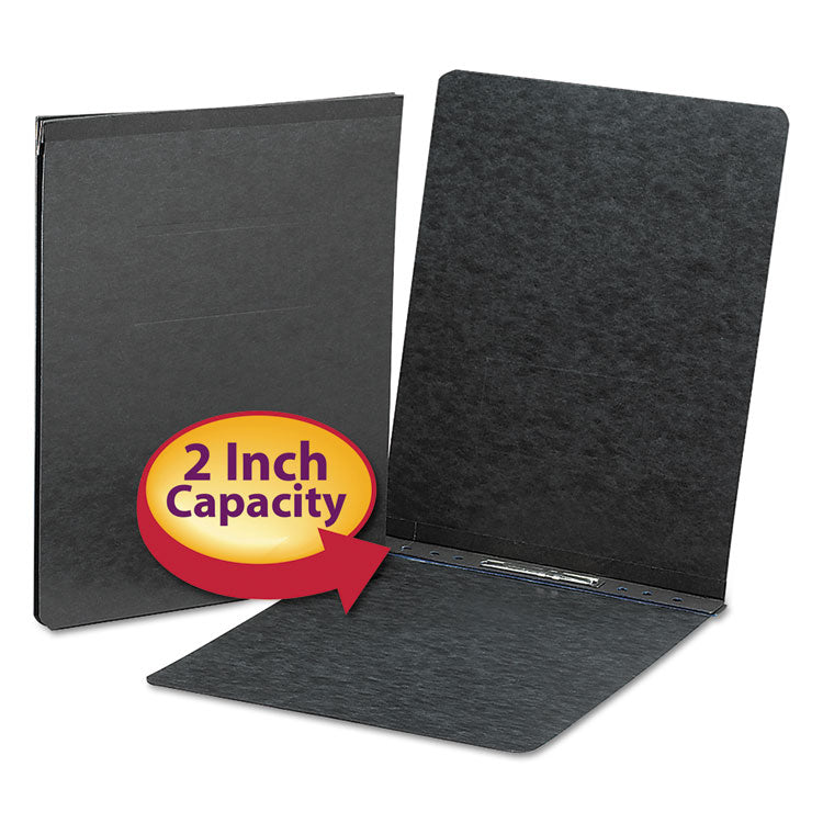 Prong Fastener Premium Pressboard Report Cover, Two-Piece Prong Fastener, 2" Capacity, 8.5 x 11, Black/Black