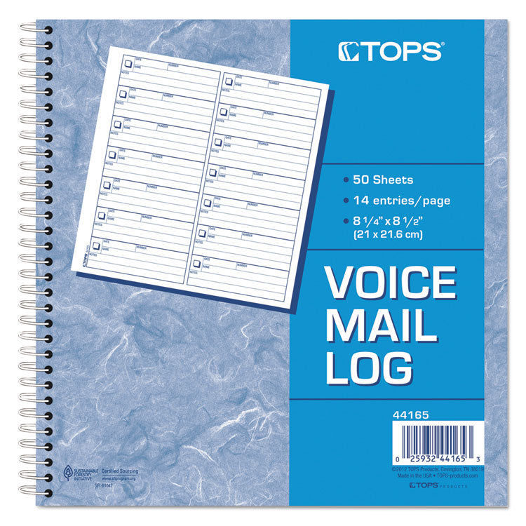 Voice Mail Message Book, One-Part (No Copies), 4 x 1.14, 14 Forms/Sheet, 1,400 Forms Total