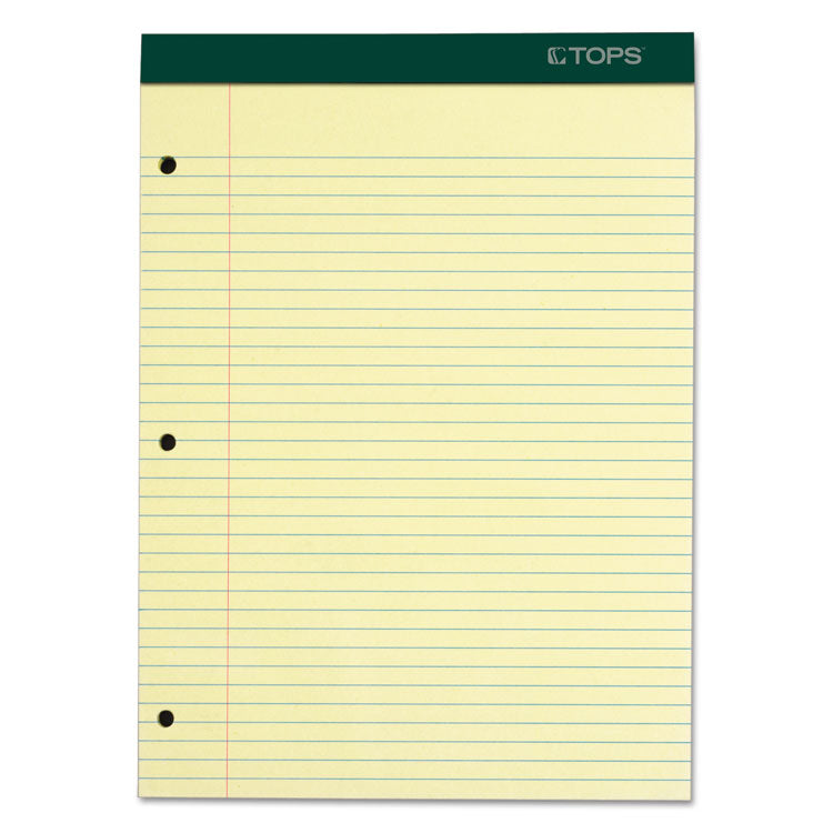 Double Docket Ruled Pads with Extra Sturdy Back, Medium/College Rule, 100 Canary-Yellow 8.5 x 11.75 Sheets