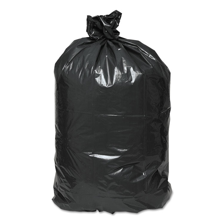 Linear Low Density Recycled Can Liners, 45 gal, 1.65 mil, 40 x 46 , Black, 10 Bags/Roll, 10 Rolls/Carton