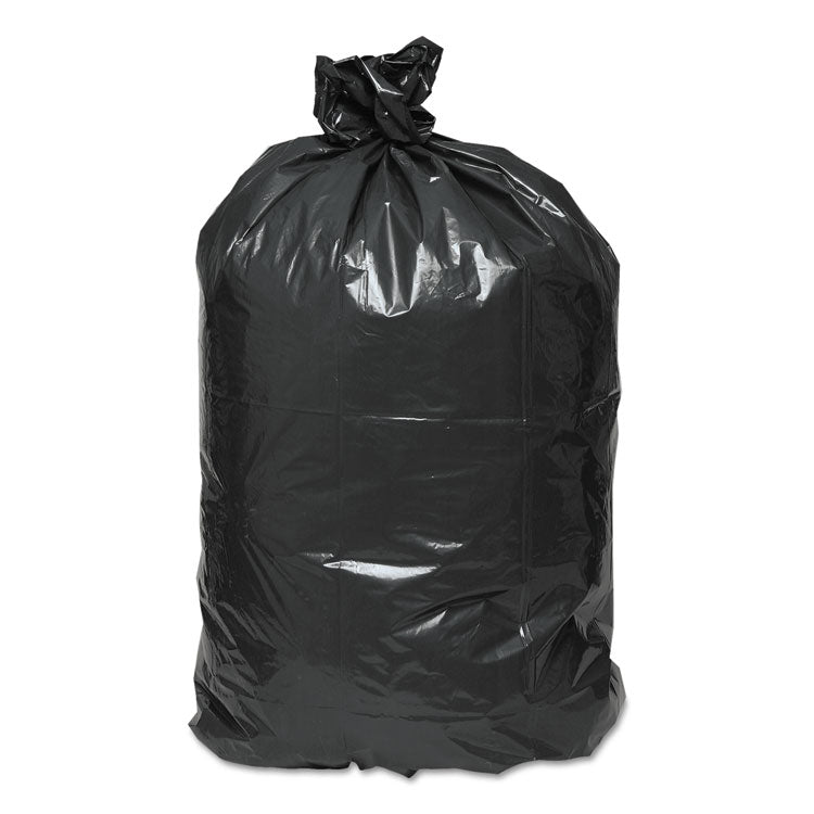 Linear Low Density Recycled Can Liners, 60 gal, 2 mil, 38 x 58 , Black, 10 Bags/Roll, 10 Rolls/Carton