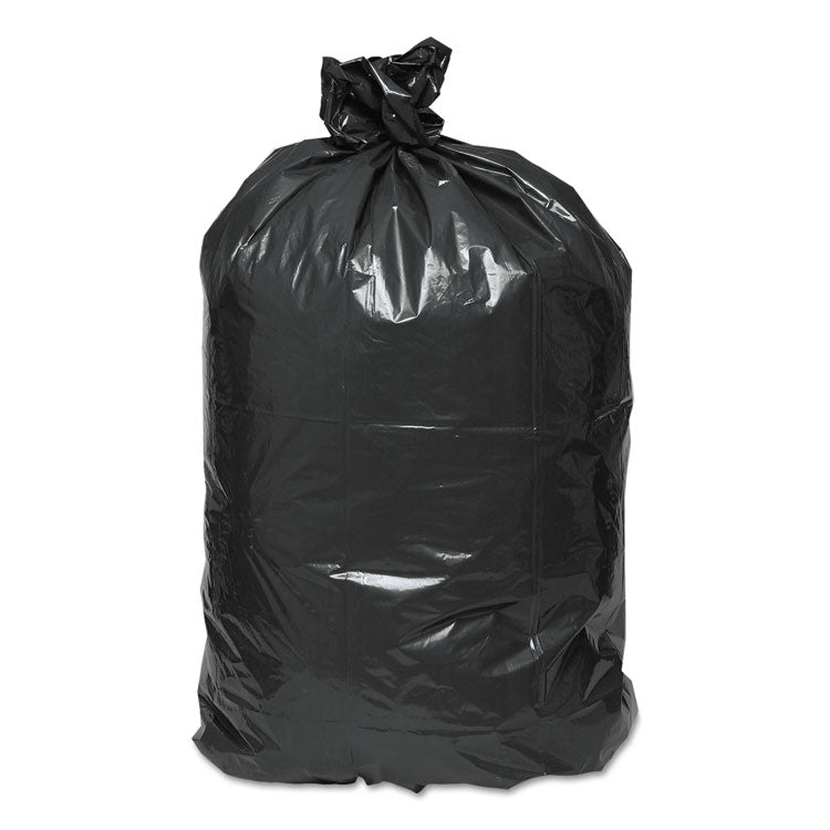 Linear Low Density Recycled Can Liners, 33 gal, 1.25 mil, 33 x 39 , Black, 10 Bags/Roll, 10 Rolls/Carton