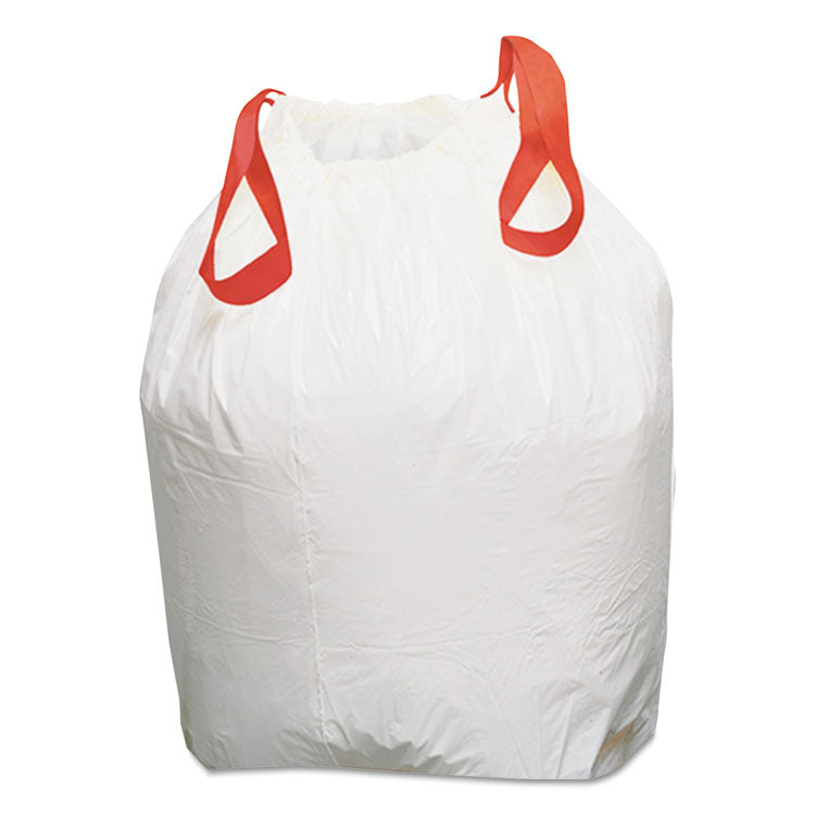 Heavy-Duty Trash Bags, Drawstring, 13 gal, 24.5 x 27.38 , White, 50 Bags/Roll, 4 Rolls/Box