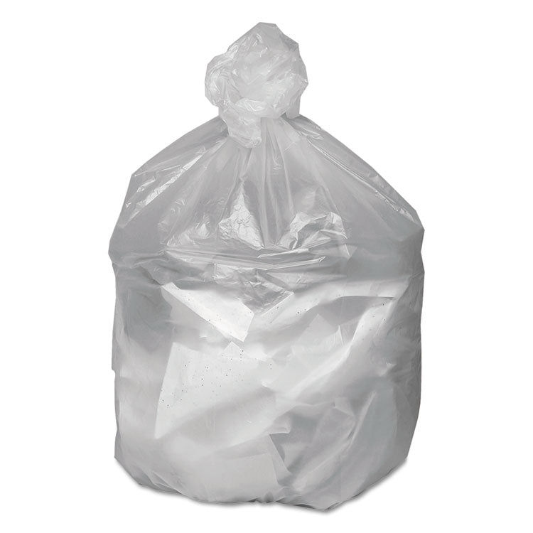 Waste Can Liners, 60 gal, 12 mic, 38 x 58 , Natural, 20 Bags/Roll, 10 Rolls/Carton