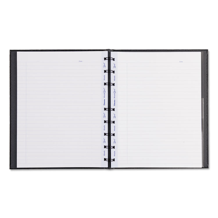 MiracleBind Notebook, 1-Subject, Medium/College Rule, Black Cover, (75) 9.25 x 7.25 Sheets