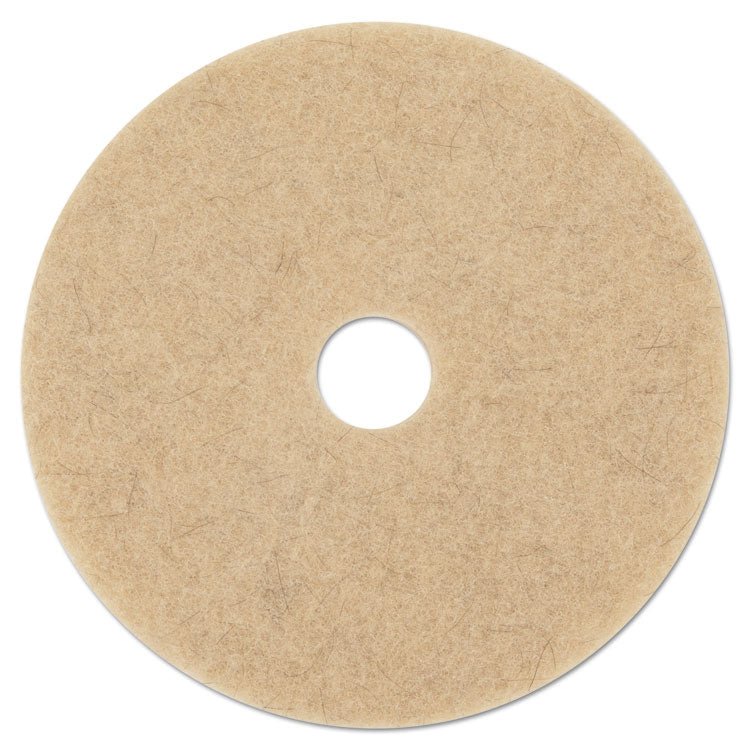 Natural Hog Hair Burnishing Floor Pads, 17" Diameter, Tan, 5/Carton