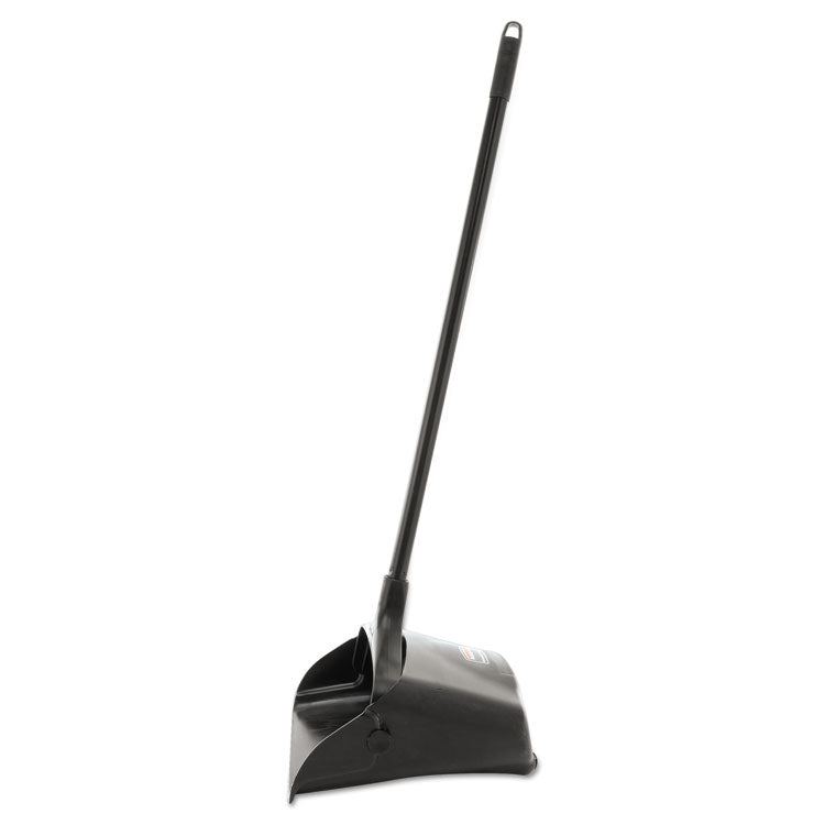 Lobby Pro Upright Dustpan with Wheels, 12.5w x 37h, Polypropylene with Vinyl Coat, Black