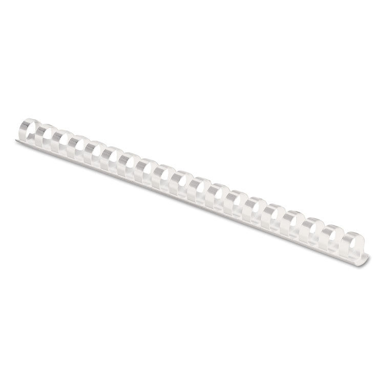 Plastic Comb Bindings, 1/2" Diameter, 90 Sheet Capacity, White, 100/Pack