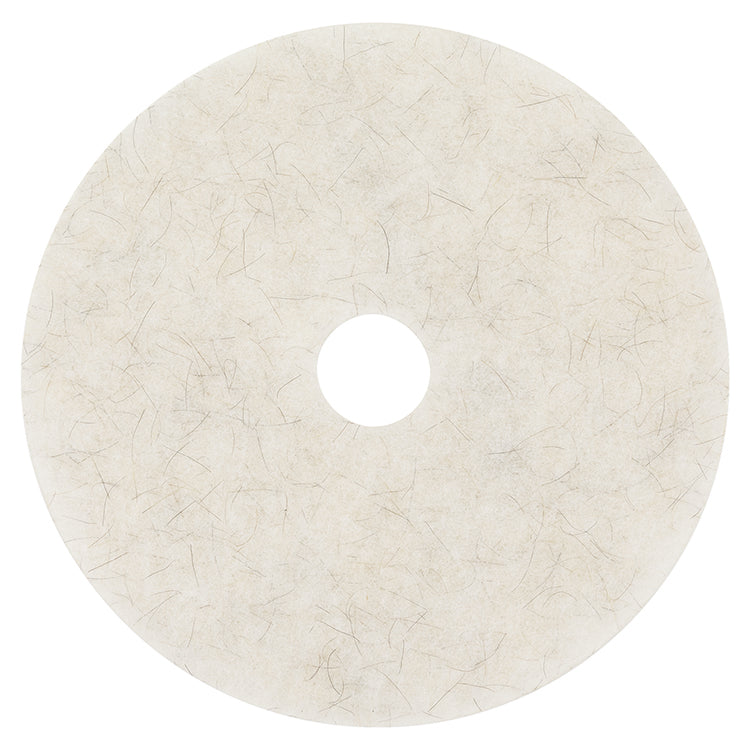 Ultra High-Speed Natural Blend Floor Burnishing Pads 3300, 20" Diameter, White, 5/Carton