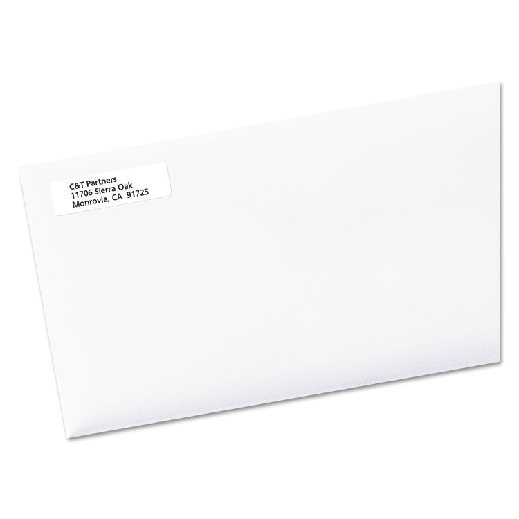 White Address Labels w/ Sure Feed Technology for Laser Printers, Laser Printers, 0.5 x 1.75, White, 80/Sheet, 250 Sheets/Box