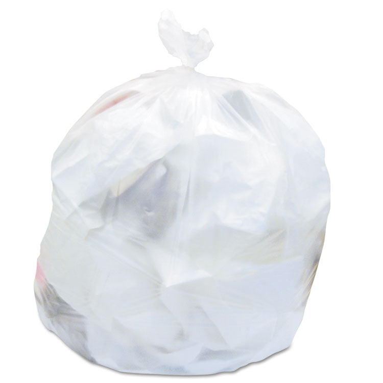 High-Density Waste Can Liners, 10 gal, 6 mic, 24 x 24 , Natural, 50 Bags/Roll, 20 Rolls/Carton