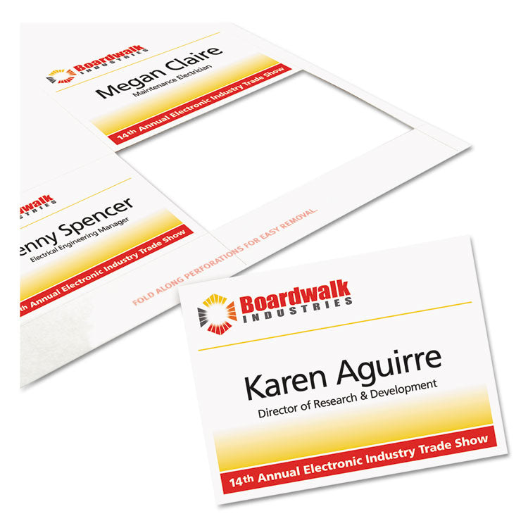 Name Badge Insert Refills, Horizontal/Vertical, 3 x 4, White, 300/Box