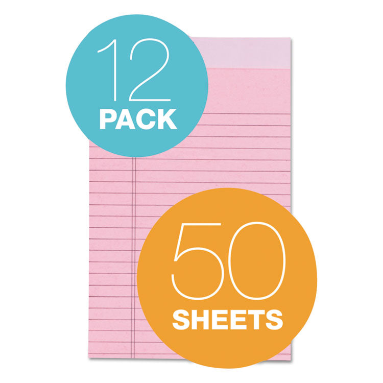 Prism + Colored Writing Pads, Narrow Rule, 50 Pastel Pink 5 x 8 Sheets, 12/Pack