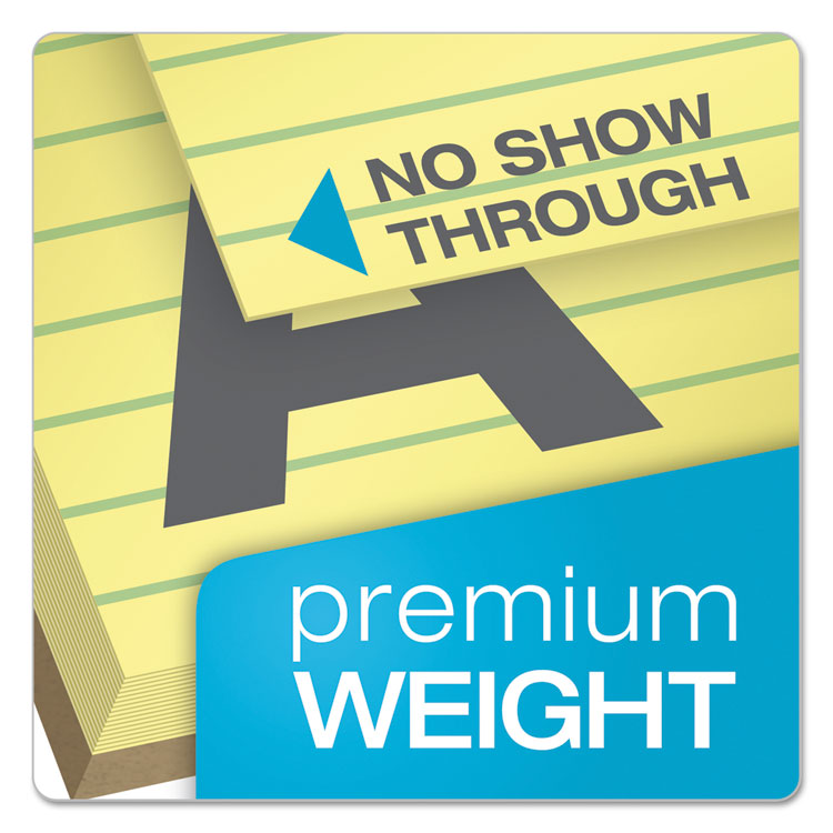 Docket Gold Ruled Perforated Pads, Wide/Legal Rule, 50 Canary-Yellow 8.5 x 14 Sheets, 12/Pack