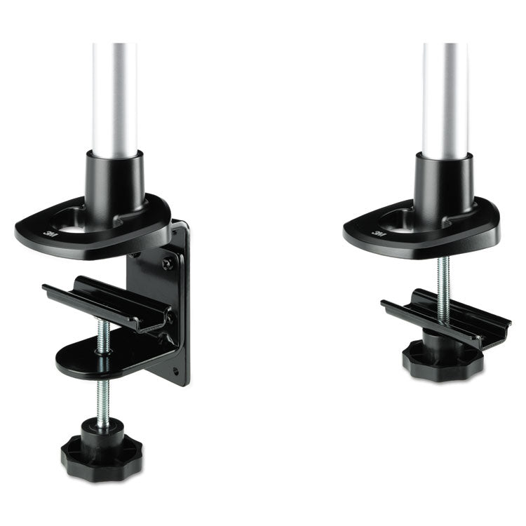 Dual-Swivel Monitor Arm, 360 Degree Rotation, +15 Degree/-90 Degree Tilt, 180 Degree Pan, Black/Gray, Supports 30 lbs