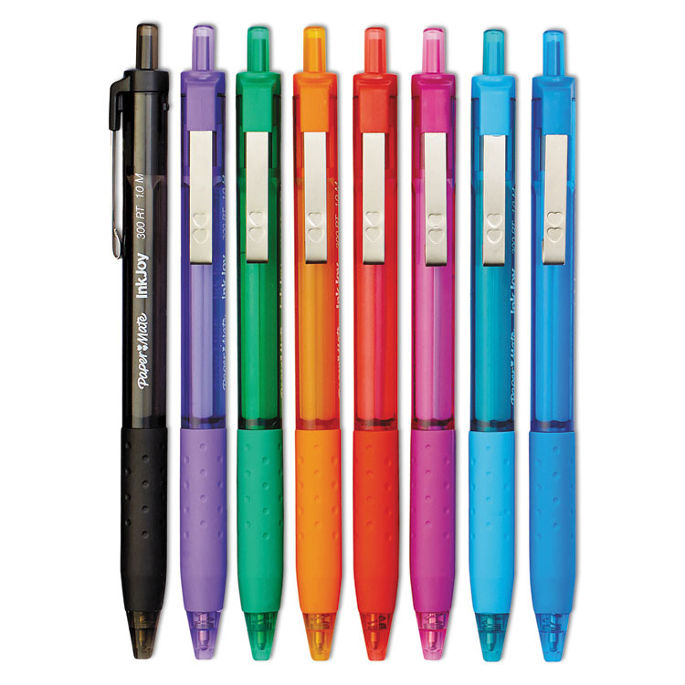 InkJoy 300 RT Ballpoint Pen Retractable, Medium 1 mm, Assorted Ink and Barrel Colors, 8/Pack
