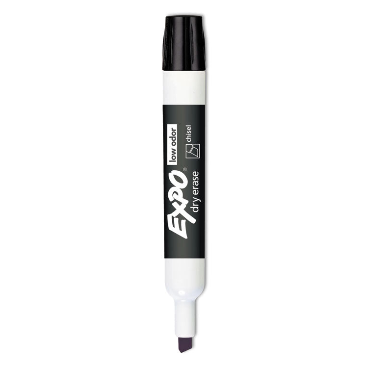 Low-Odor Dry-Erase Marker, Broad Chisel Tip, Black, Dozen
