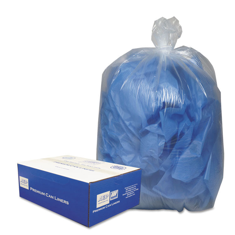 Linear Low-Density Can Liners, 10 gal, 0.6 mil, 24 x 23 , Clear, 25 Bags/Roll, 20 Rolls/Carton