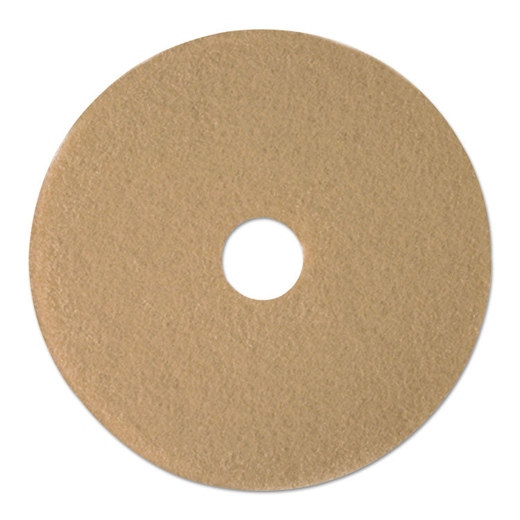Burnishing Floor Pads, 19" Diameter, Tan, 5/Carton