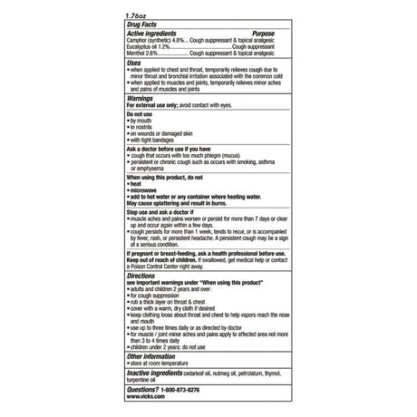 VapoRub, 1.76 oz Jar, 36/Carton