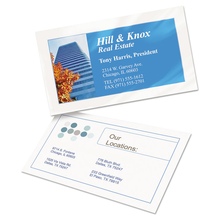 True Print Clean Edge Business Cards, Inkjet, 2 x 3.5, Glossy White, 200 Cards, 10 Cards Sheet, 20 Sheets/Pack
