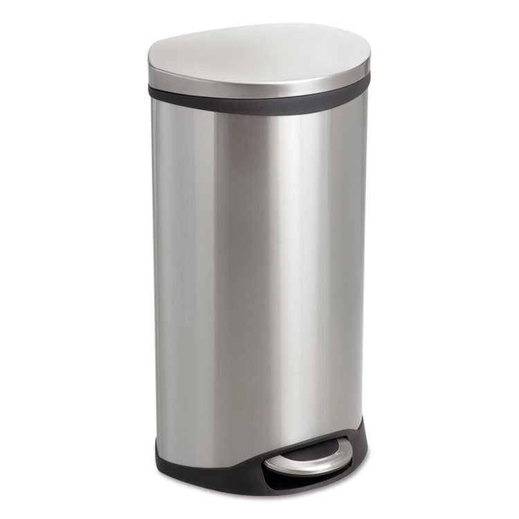 Step-On Medical Receptacle, 7.5 gal, Steel, Stainless Steel