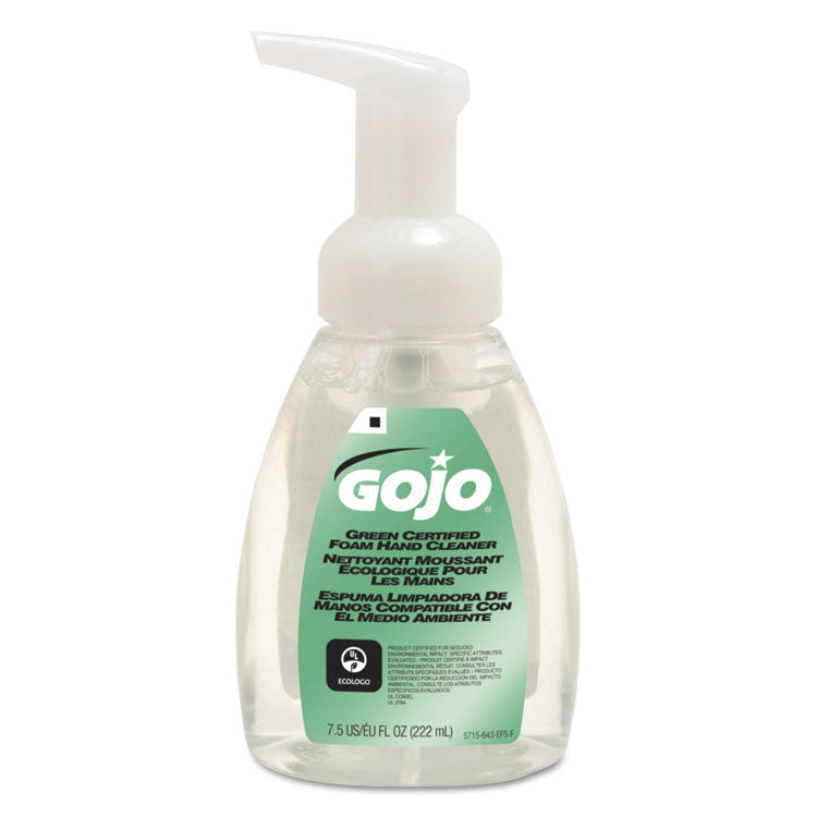 Green Certified Foam Soap, Fragrance-Free, 7.5 oz Pump Bottle