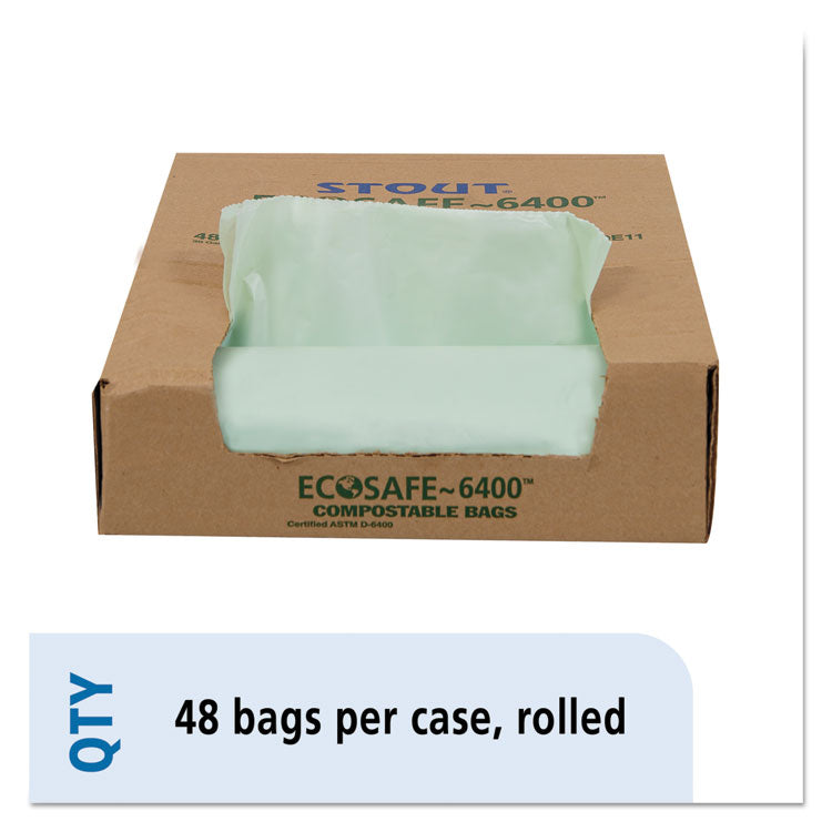 EcoSafe-6400 Bags, 30 gal, 1.1 mil, 30 x 39 , Green, 48/Box