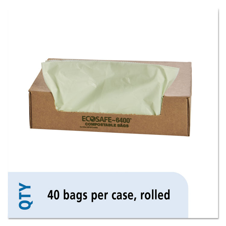 EcoSafe-6400 Bags, 48 gal, 0.85 mil, 42 x 48 , Green, 40/Box