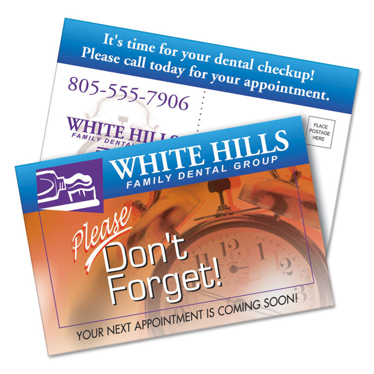 Printable Postcards, Inkjet, 85 lb, 4 x 6, Matte White, 100 Cards, 2 Cards/Sheet, 50 Sheets/Box