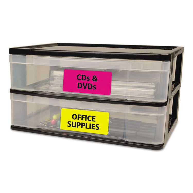 High-Vis Removable Laser/Inkjet ID Labels, 2 x 4, Asst. Neon, 120/Pack