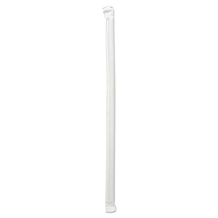 Wrapped Giant Straws, 10.25 , Polypropylene, Clear, 1,000/Carton