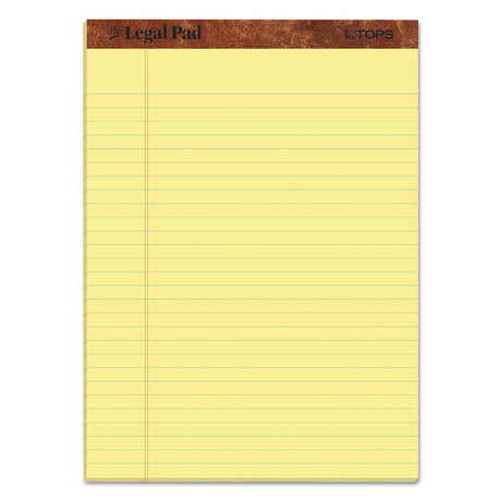 "The Legal Pad" Ruled Perforated Pads, Wide/Legal Rule, 50 Canary-Yellow 8.5 x 11.75 Sheets, Dozen