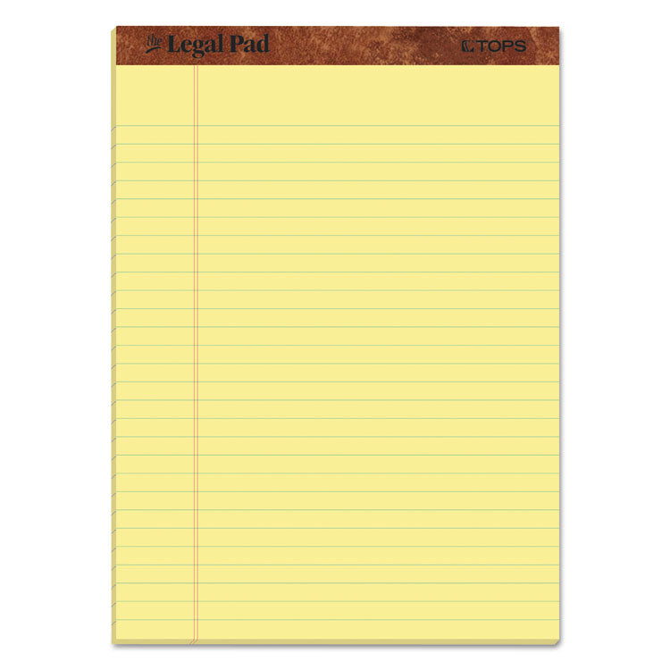 "The Legal Pad" Ruled Perforated Pads, Wide/Legal Rule, 50 Canary-Yellow 8.5 x 11 Sheets, 3/Pack