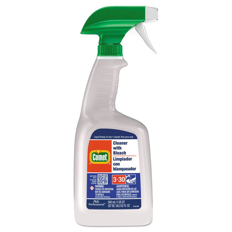 Cleaner with Bleach, 32 oz Spray Bottle, 8/Carton