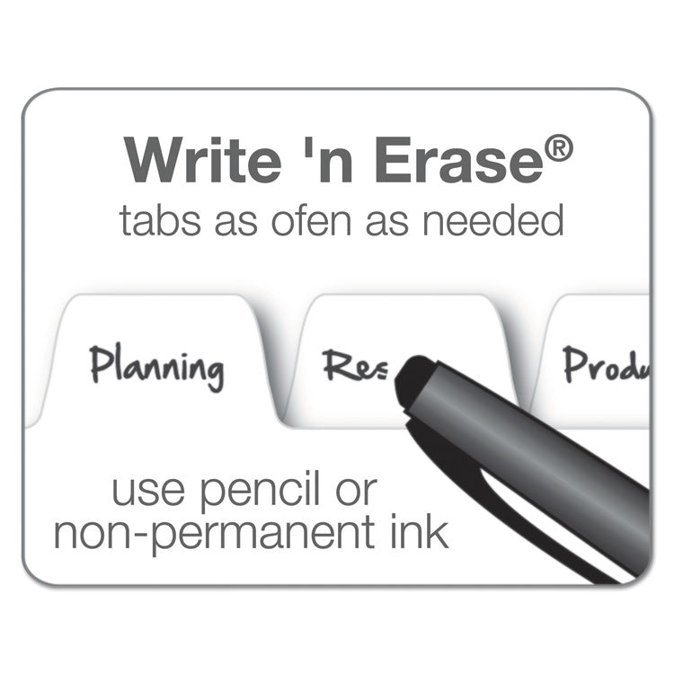 Write n Erase Tabloid Index Dividers, 5-Tab, 11 x 17, White, 1 Set