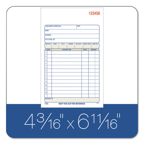 Sales/Order Book, Three-Part Carbonless, 4.19 x 6.69, 50 Forms Total