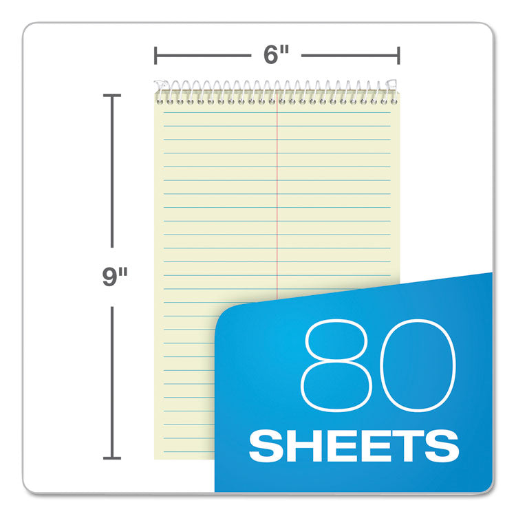 Steno Pad, Gregg Rule, Assorted Cover Colors, 80 Green-Tint 6 x 9 Sheets, 4/Pack