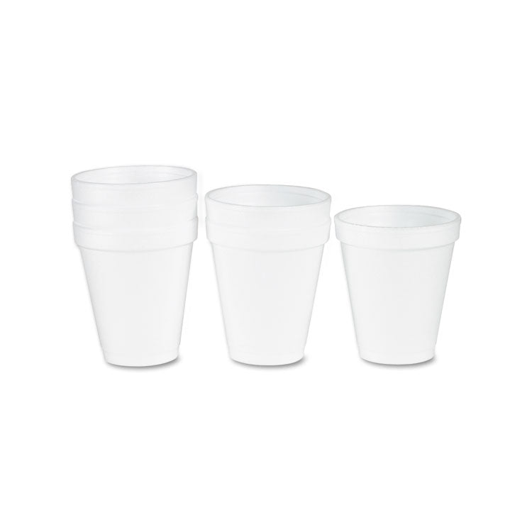 Foam Drink Cups, 6 oz, White, 25/Bag, 40 Bags/Carton