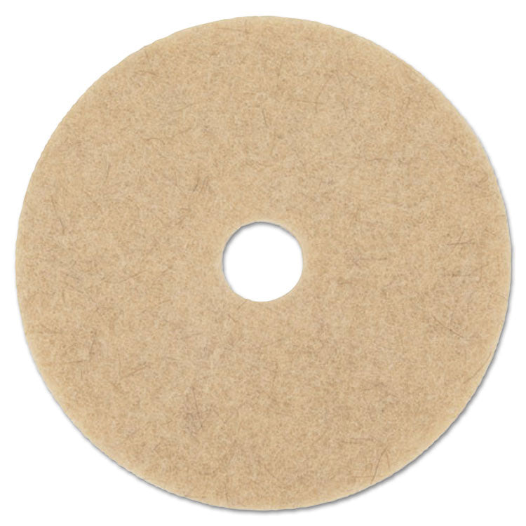 Natural Hog Hair Burnishing Floor Pads, 19" Diameter, Tan, 5/Carton