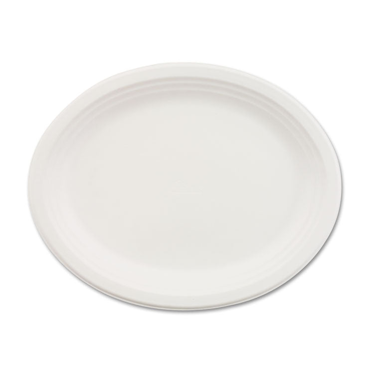 Classic Paper Dinnerware, Oval Platter, 9.75 x 12.5, White, 500/Carton