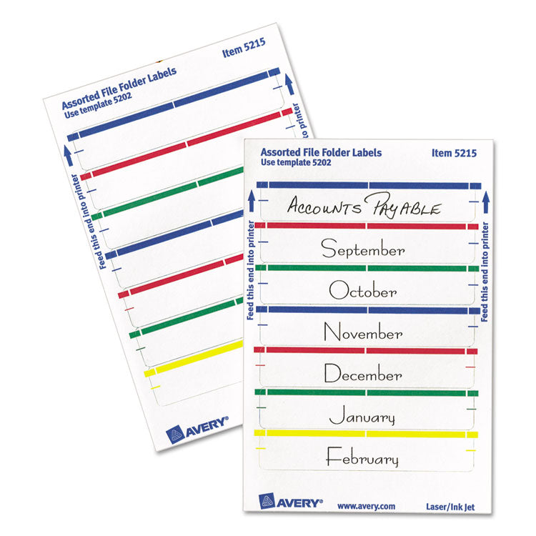 Printable 4  x 6  - Permanent File Folder Labels, 0.69 x 3.44, White, 7/Sheet, 36 Sheets/Pack, (5215)